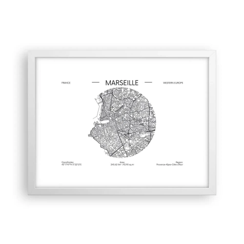 Plagát v bielom ráme - Anatómia Marseille - 40x30 cm