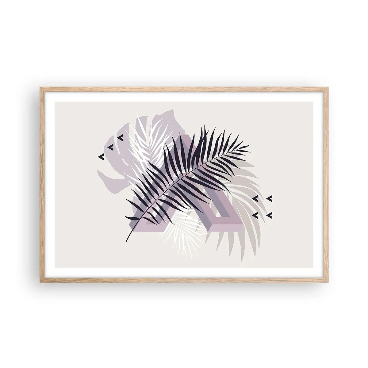 Plagát v ráme zo svetlého duba - Tieň tieňa - 91x61 cm