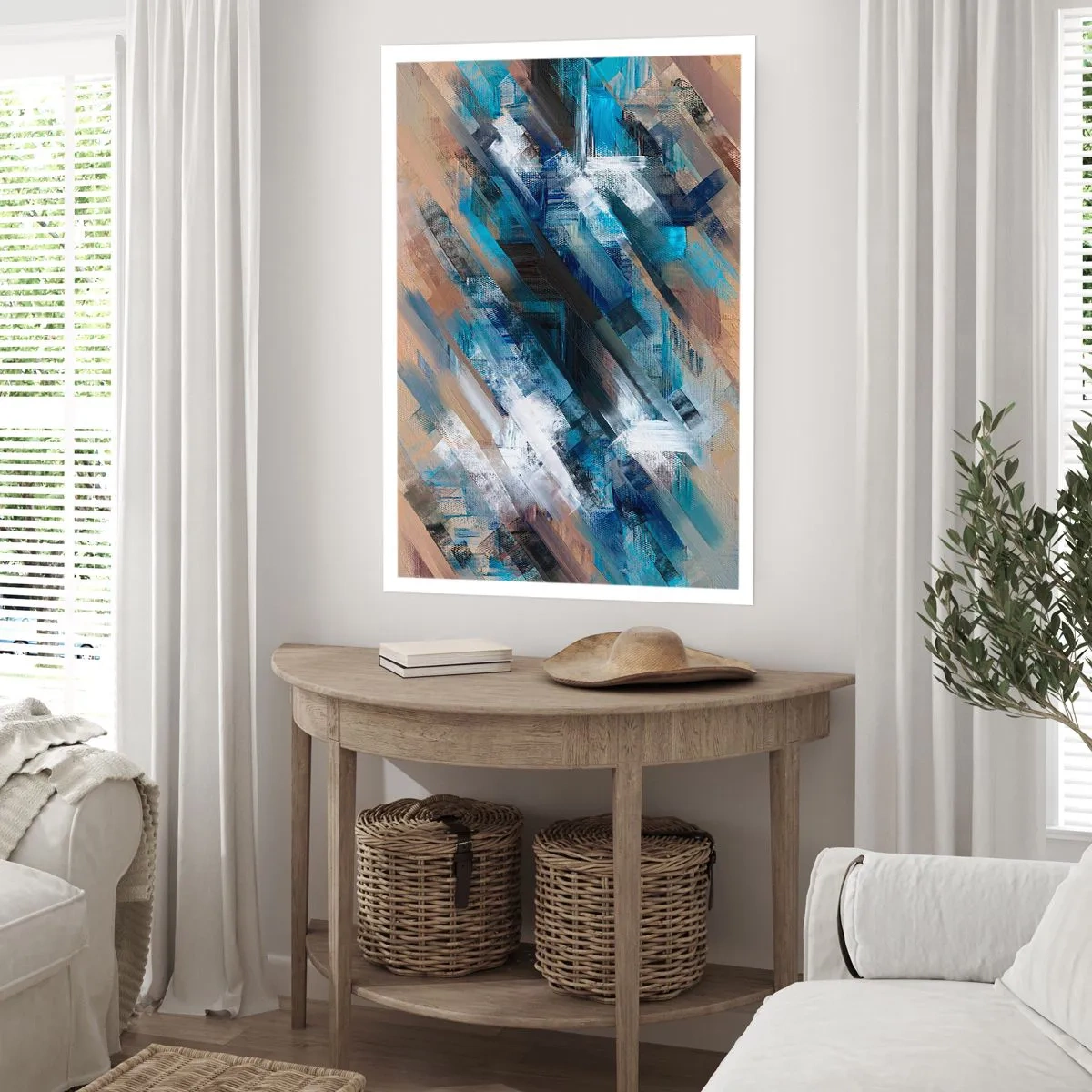 Plagát - Modrá šikmosť - 70x100 cm