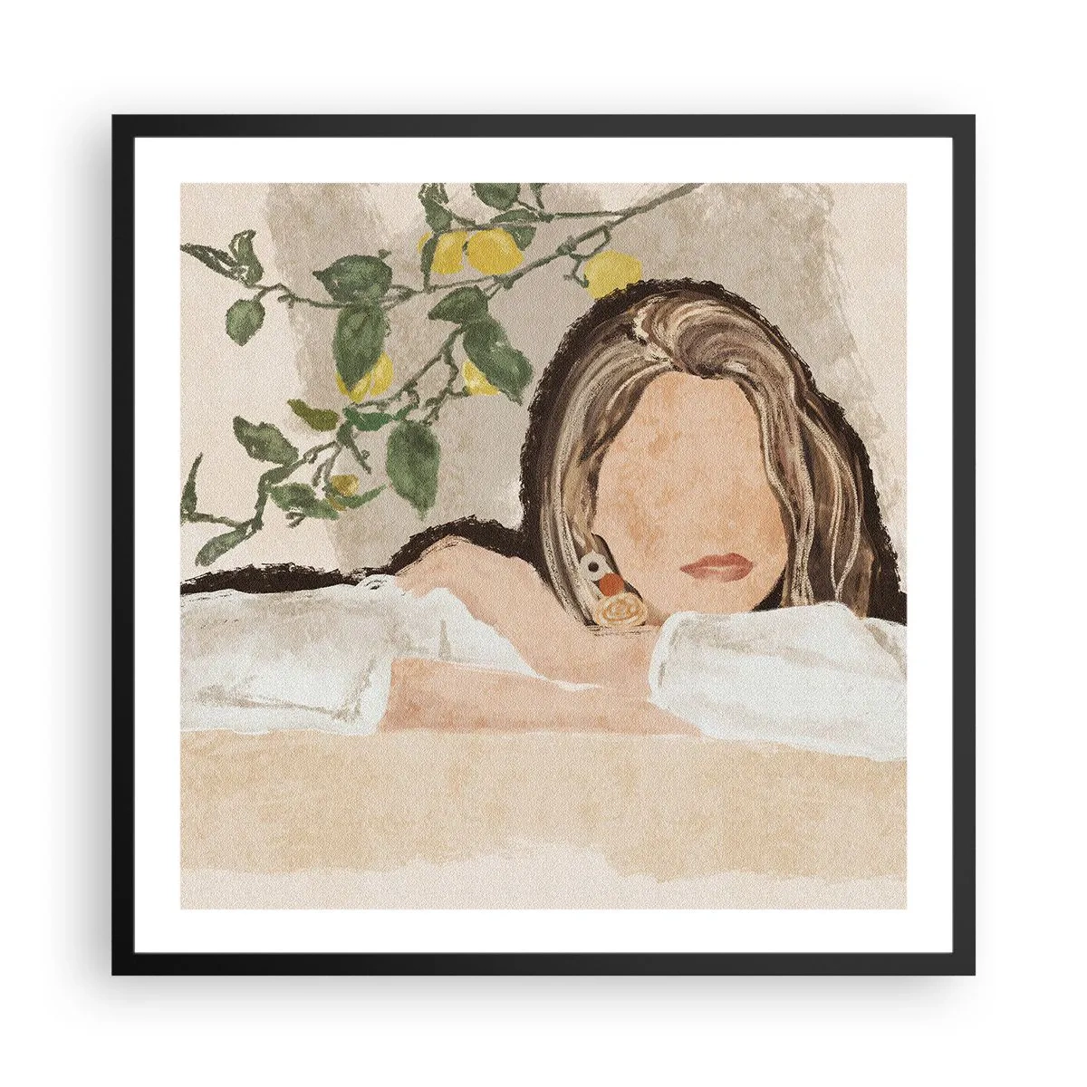 Plagát v čiernom ráme - Kráska z juhu - 60x60 cm