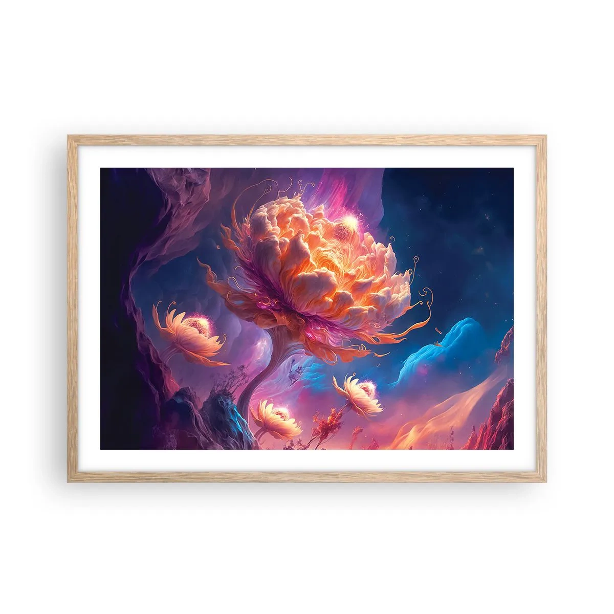 Plagát v ráme zo svetlého duba - Iný svet - 70x50 cm
