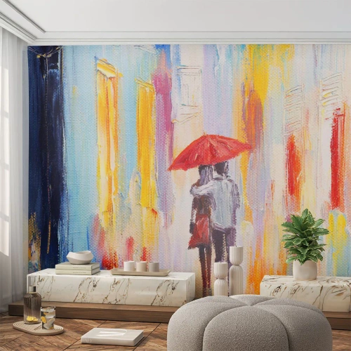 Fototapeta Premium Sand - Nech prší ďalej - Pár milencov, Ľudia, Abstrakcia - 200x140 cm
