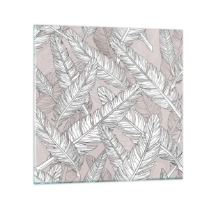 Obraz na skle - Vírenie peria - 70x70 cm