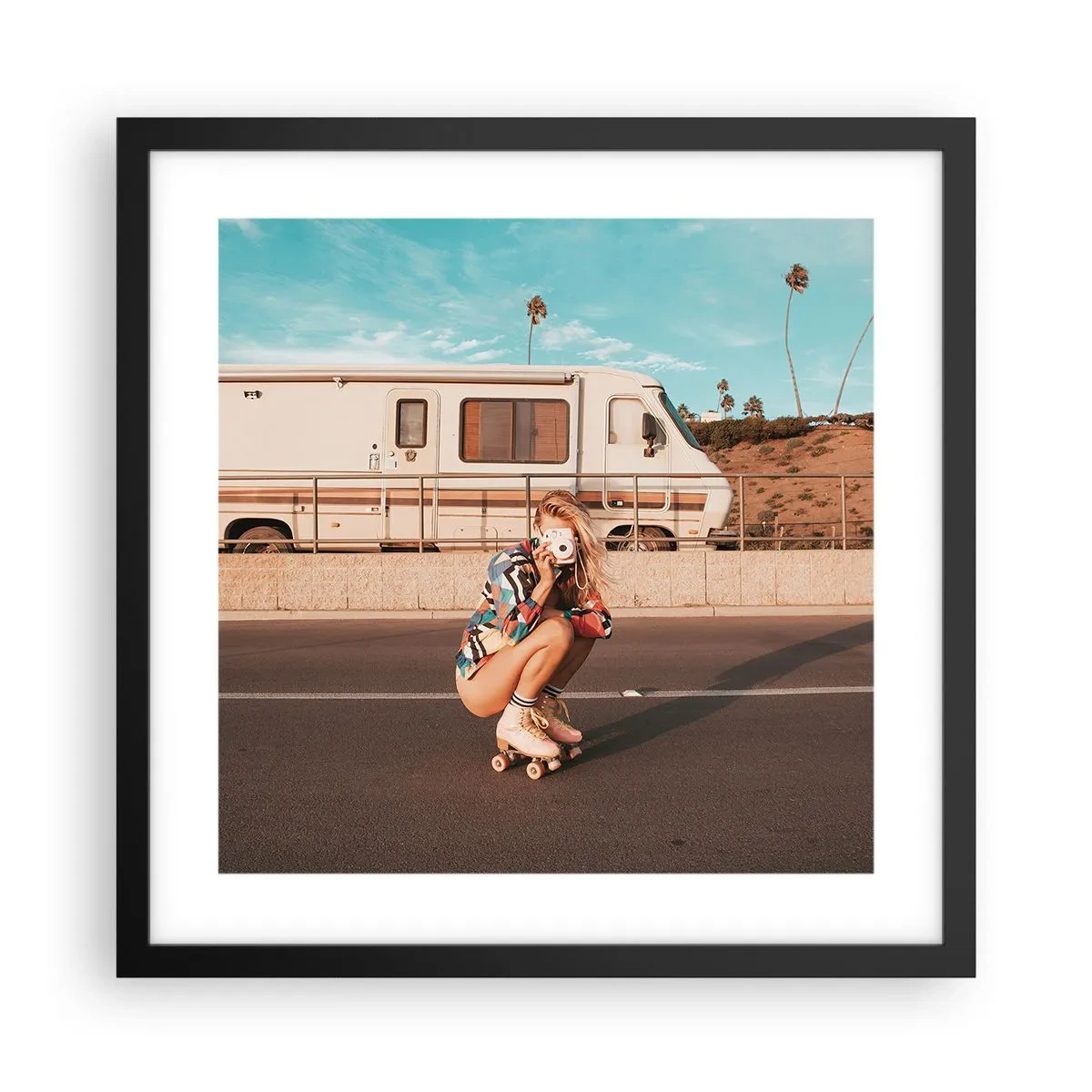 Plagát v čiernom ráme - Usmejte sa! - 40x40 cm