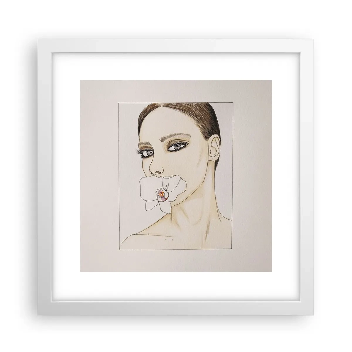 Plagát v bielom ráme - Symbol elegancie a krásy - 30x30 cm
