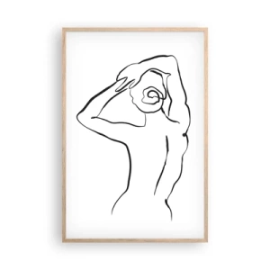 Plagát v ráme zo svetlého duba - Ranný akt - 61x91 cm