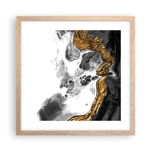 Plagát v ráme zo svetlého duba - Organická kompozícia - 40x40 cm