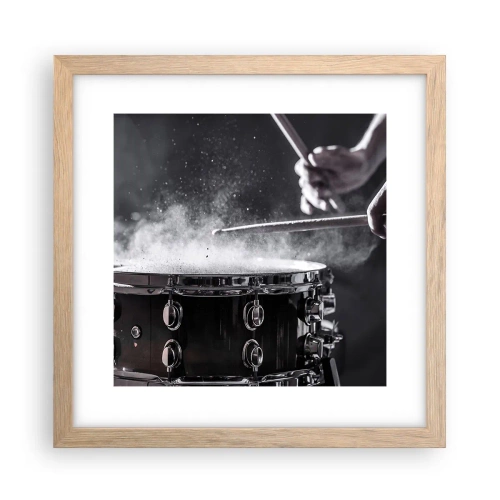 Plagát v ráme zo svetlého duba - Pulz hudby - 30x30 cm