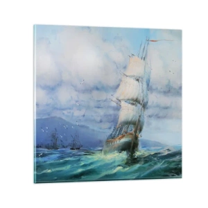 Obraz na skle - Šťastnú cestu - 50x50 cm