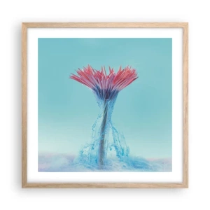 Plagát v ráme zo svetlého duba - V osviežujúcom objatí - 50x50 cm