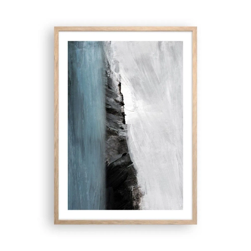 Plagát v ráme zo svetlého duba - Voda – zem: stret živlov - 50x70 cm