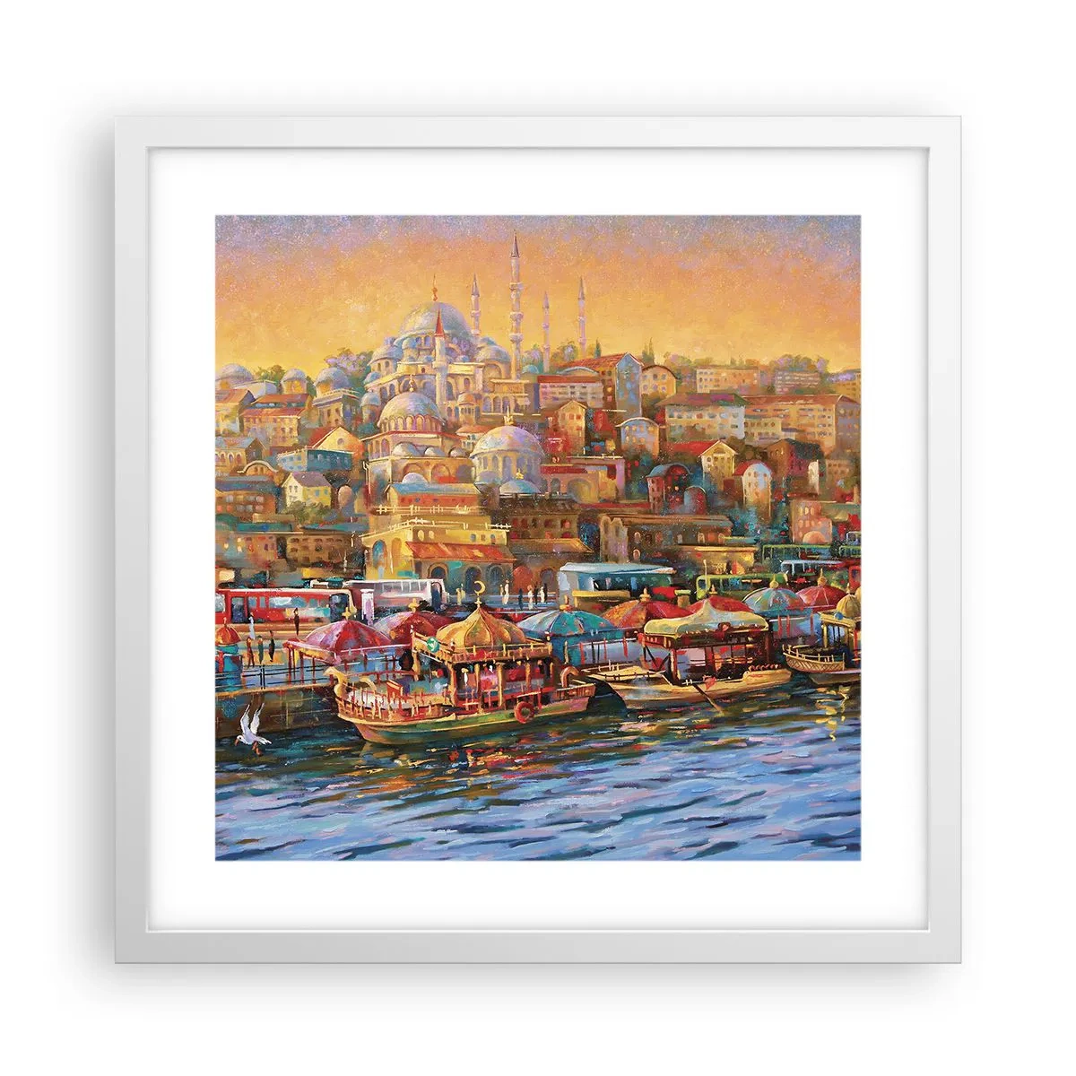 Plagát v bielom ráme - Istanbulský príbeh - 40x40 cm