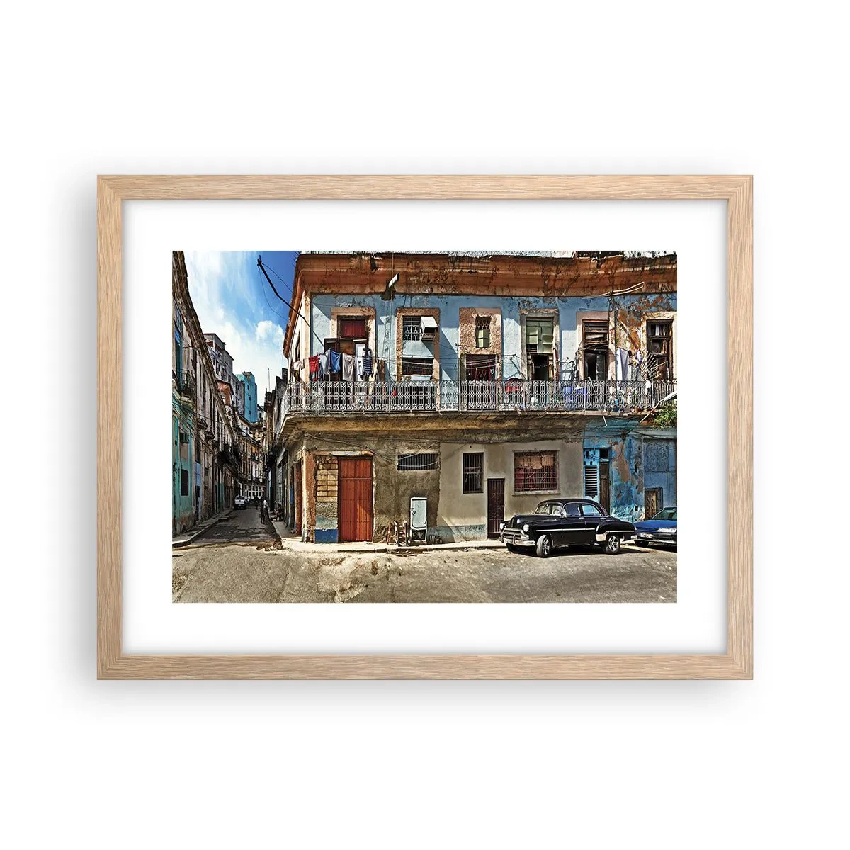 Plagát v ráme zo svetlého duba - Havajský nádych - 40x30 cm