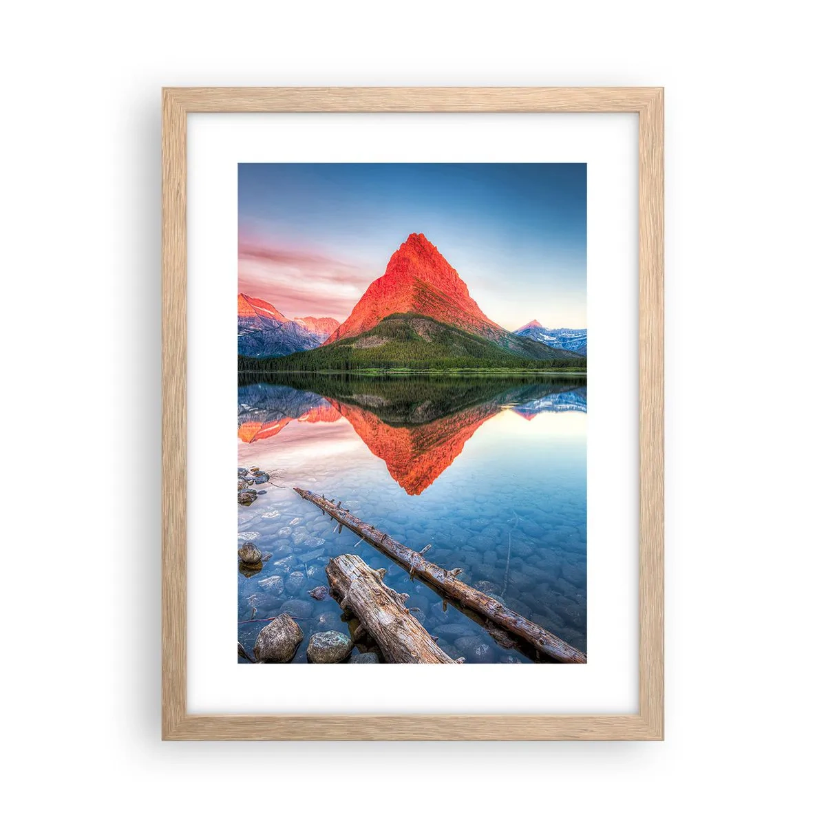 Plagát v ráme zo svetlého duba - Teplo a chlad - 30x40 cm