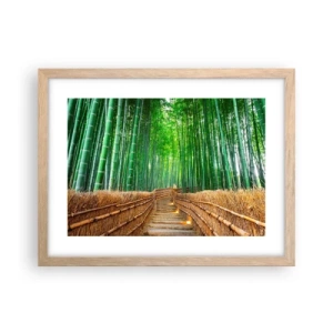 Plagát v ráme zo svetlého duba - Esencia ázijskej prírody - 40x30 cm