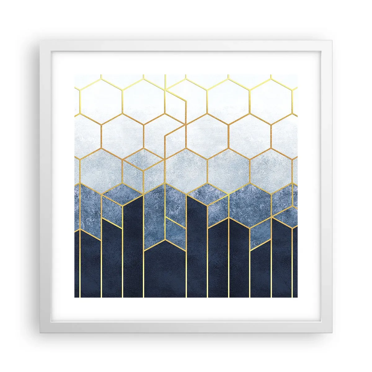 Plagát v bielom ráme - Kompozícia v synkopickom rytme - 40x40 cm