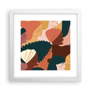 Plagát v bielom ráme - Iba ženskosť - 30x30 cm