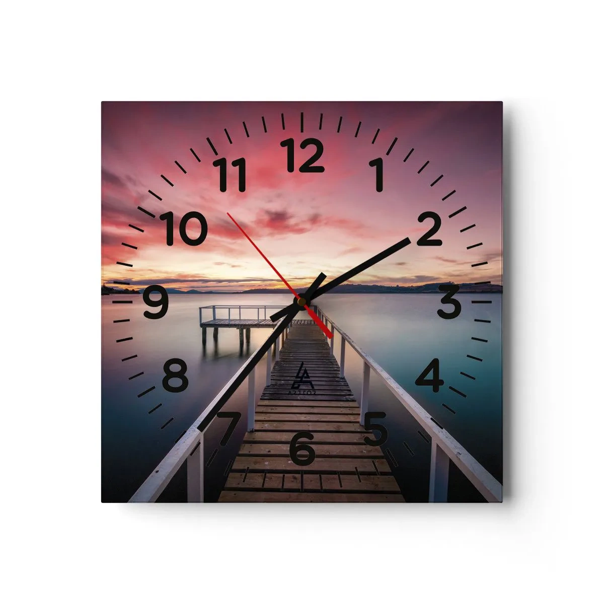 Nástenné hodiny - Jemný plameň večera - 30x30 cm