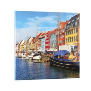 Obraz na skle - Radostné nábrežie - 60x60 cm