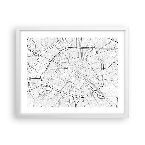 Plagát v bielom ráme - Kvet Paríža - 50x40 cm