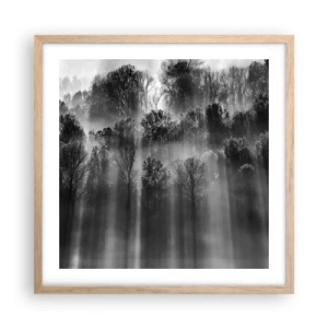 Plagát v ráme zo svetlého duba - V lúčoch svetla - 50x50 cm