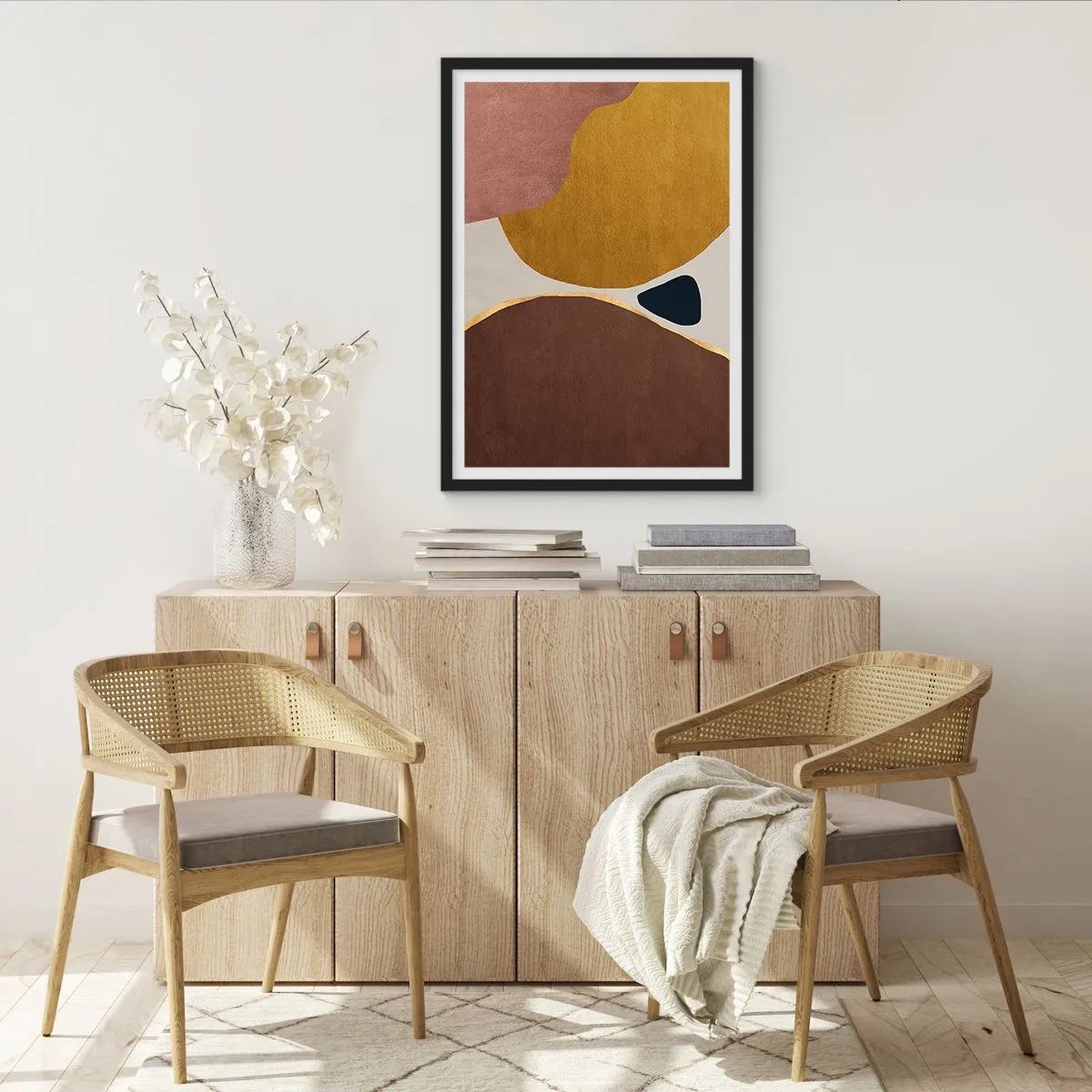 Plagát v čiernom ráme - Abstrakcia – miesto v priestore - 70x100 cm