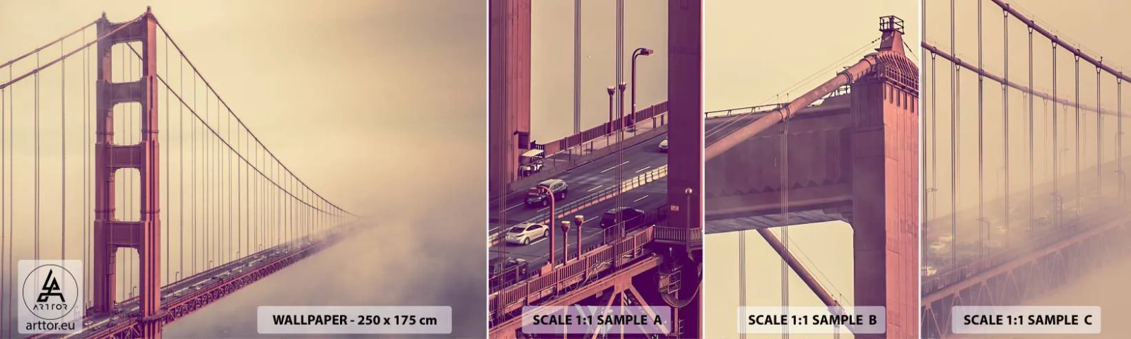 Vzorka Fototapeta Standard Eco - Medzi nebom a zemou - Krajina, Architektúra, San Francisco - 100x30 cm