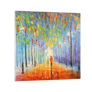 Obraz na skle - Nočná pieseň dažďa - 70x70 cm