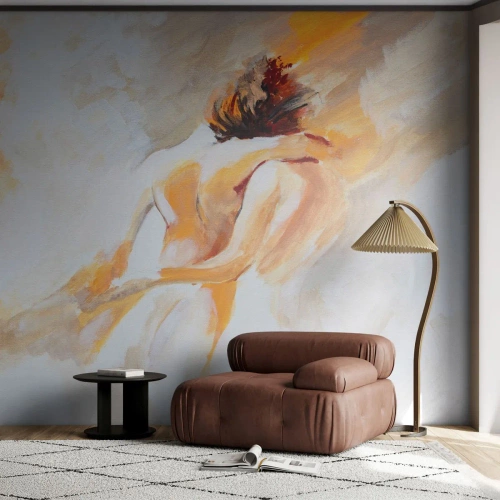 Fototapeta Standard Eco - Abstraktný obraz páru v nežnom objatí - 100x70cm - Blízkosť v nebi - Moderná nástenná dekorácia do obývacej izby a spálne ARTTOR