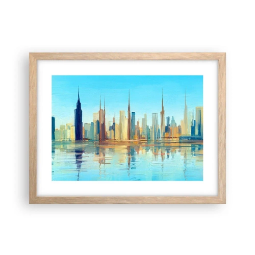 Plagát v ráme zo svetlého duba - Slnečná metropola - 40x30 cm