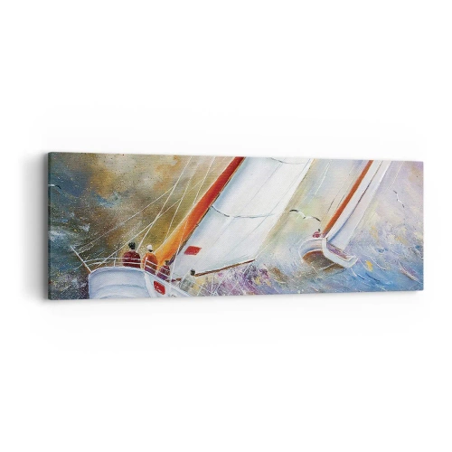 Obraz na plátne - Bežiace cez vlny - 90x30 cm