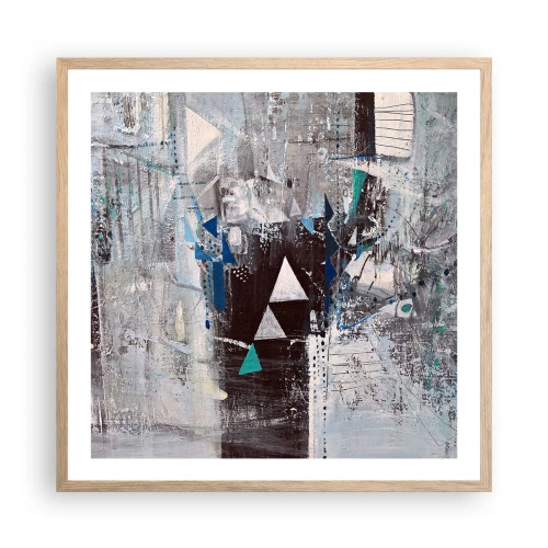 Plagát v ráme zo svetlého duba - Prednostné poradie trojuholníkov - 60x60 cm