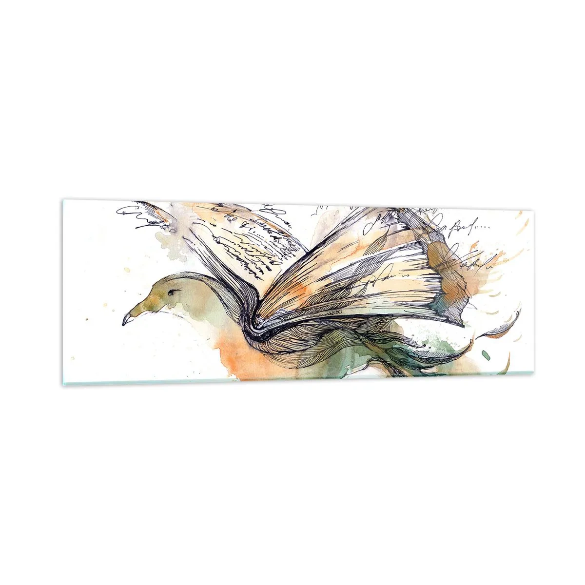 Obraz na skle - Na krídlach poézie - 90x30 cm