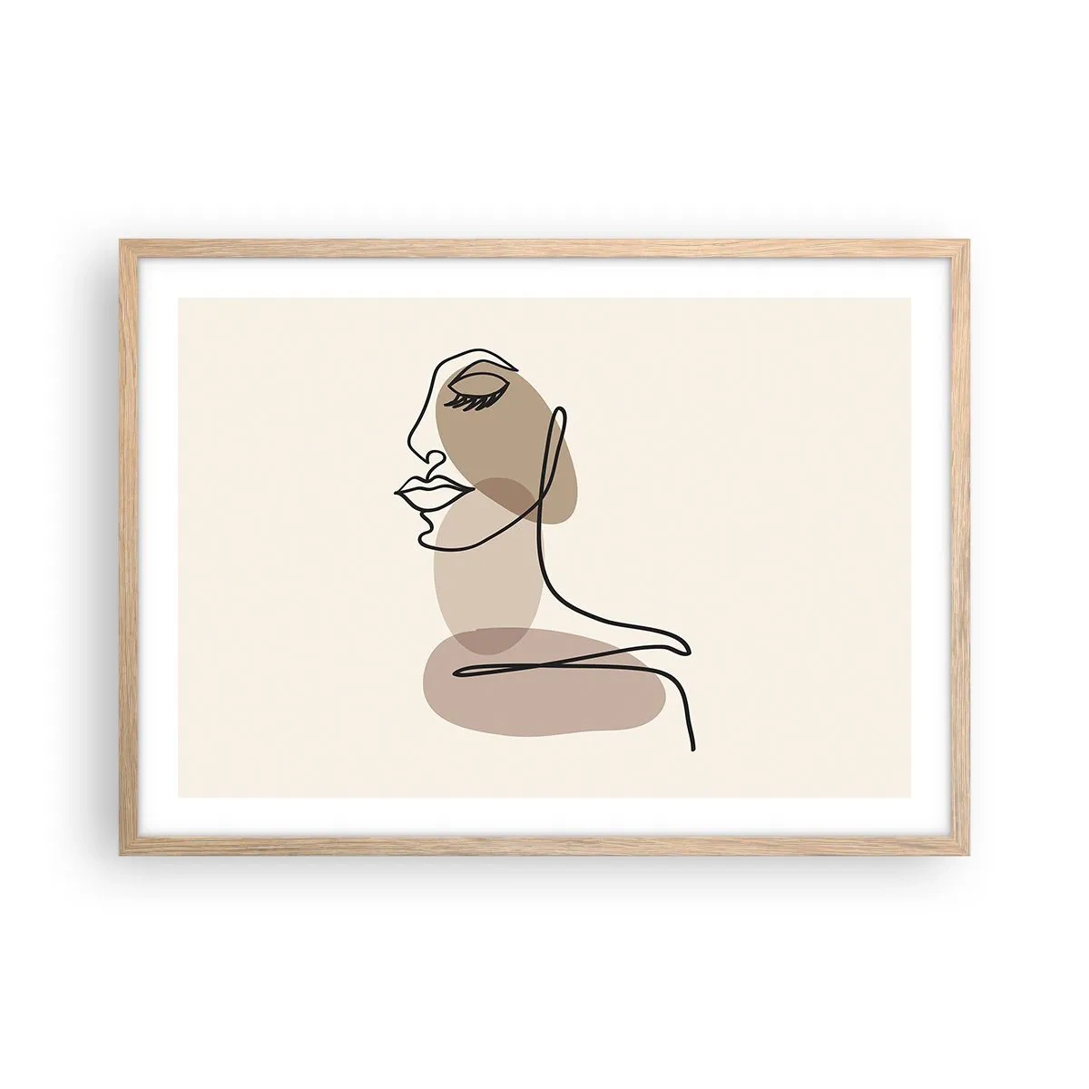 Plagát v ráme zo svetlého duba - Určitá línia krásy - 70x50 cm