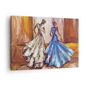 Obraz na plátne - Postavy vo večerných šatách v umeleckom štýle - 70x50cm - Pôvabné duo - Moderná nástenná dekorácia do obývacej izby a spálne ARTTOR