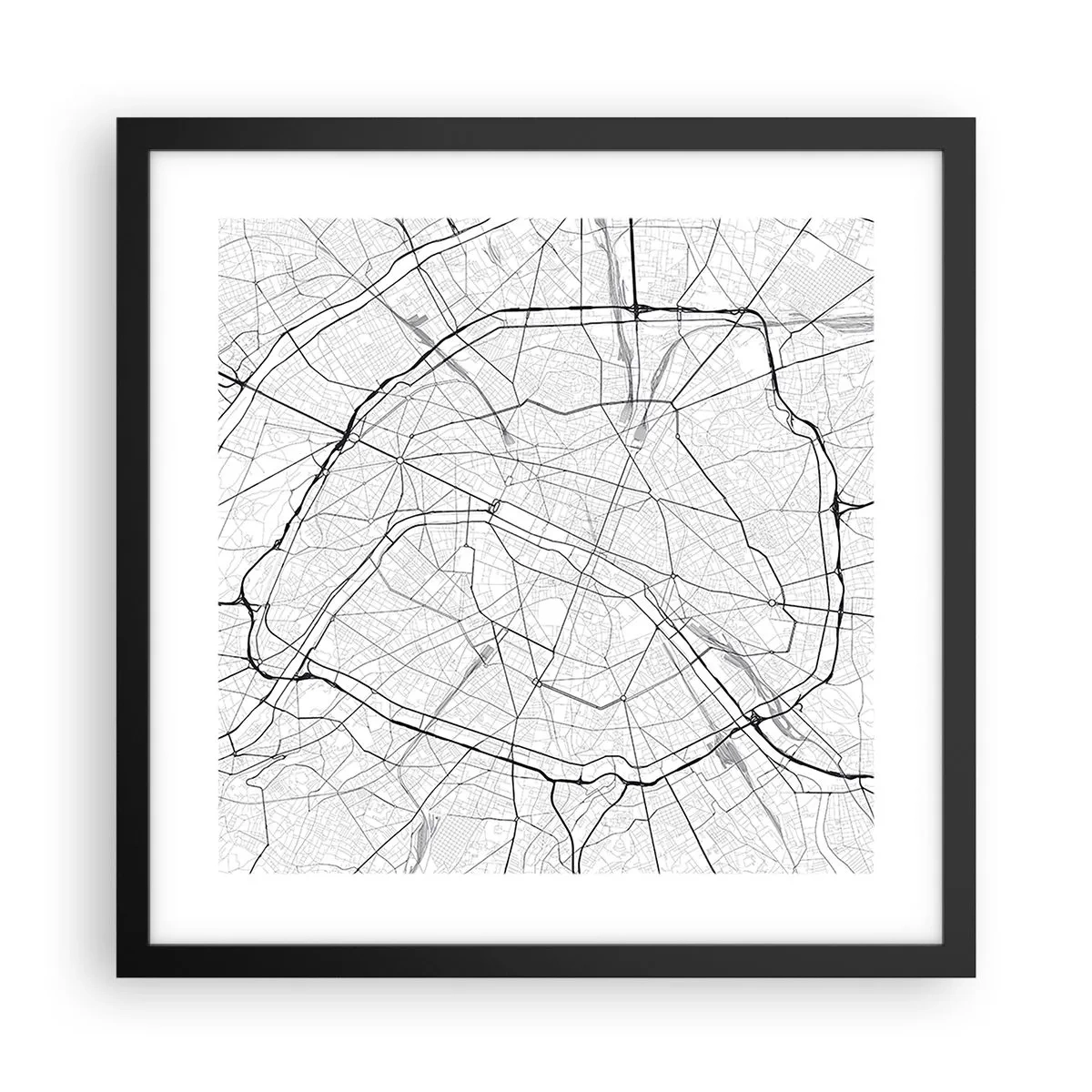 Plagát v čiernom ráme - Kvet Paríža - 40x40 cm