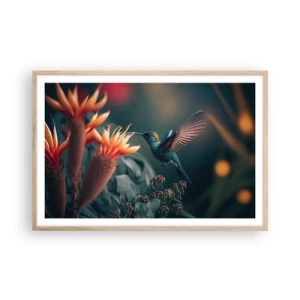 Plagát v ráme zo svetlého duba - Skutočne pestrý život - 91x61 cm