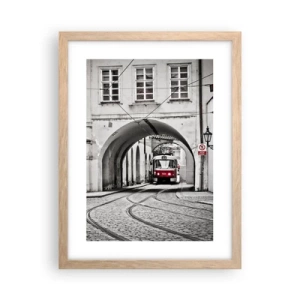 Plagát v ráme zo svetlého duba - Mestským labyrintom - 30x40 cm