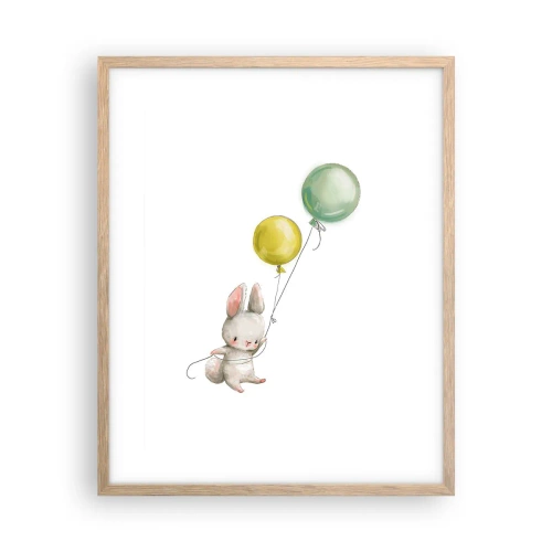 Plagát v ráme zo svetlého duba - Poletím aj ja! - 40x50 cm
