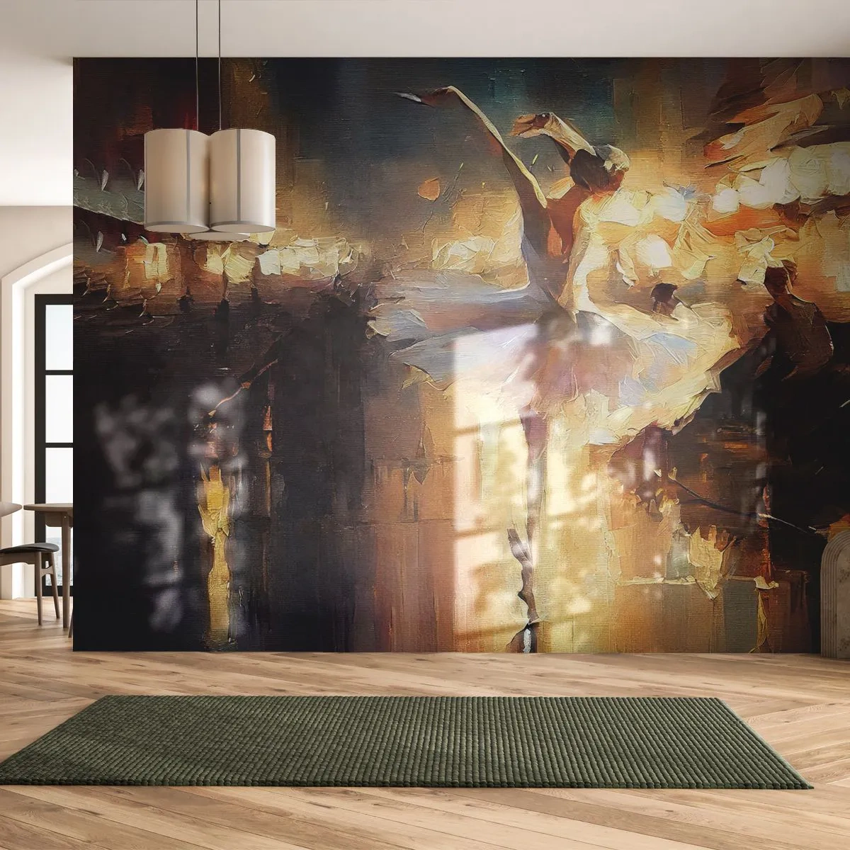 Samolepiaca Fototapeta Deluxe Sticker - Zázrak na ulici - Balerína, Tancujte, Olejová farba - 250x175 cm