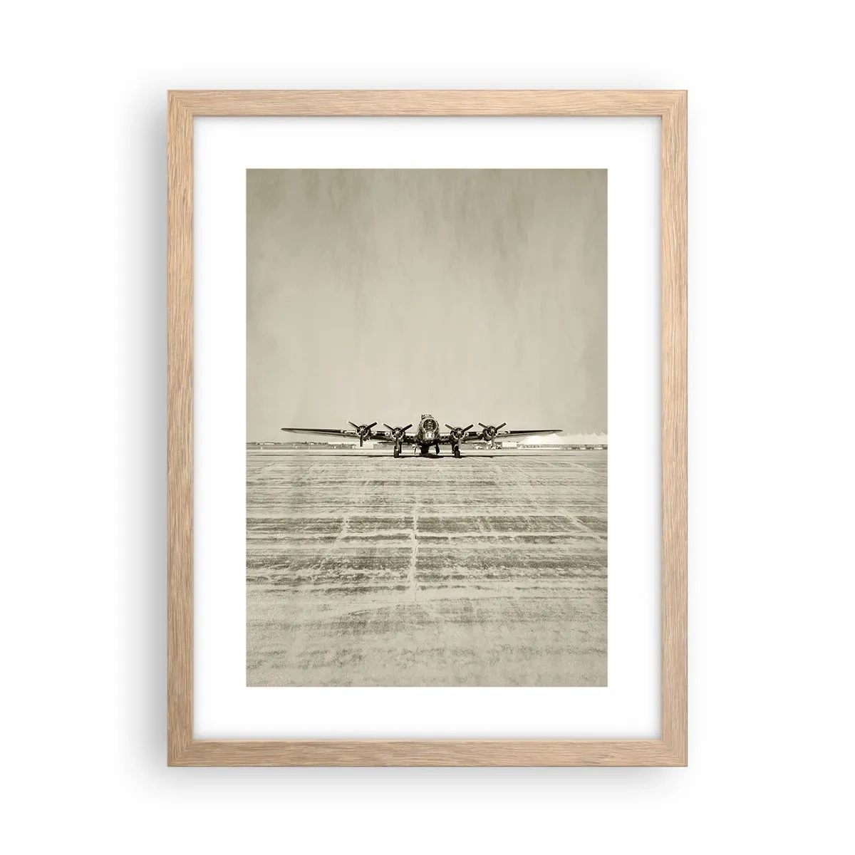 Plagát v ráme zo svetlého duba - Ako vždy pripravený - 30x40 cm