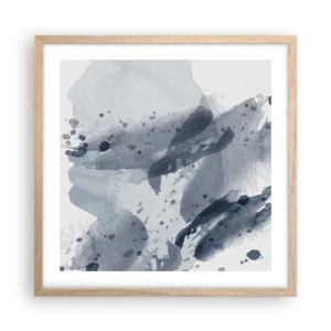 Plagát v ráme zo svetlého duba - Štúdia o povahe vody - 50x50 cm