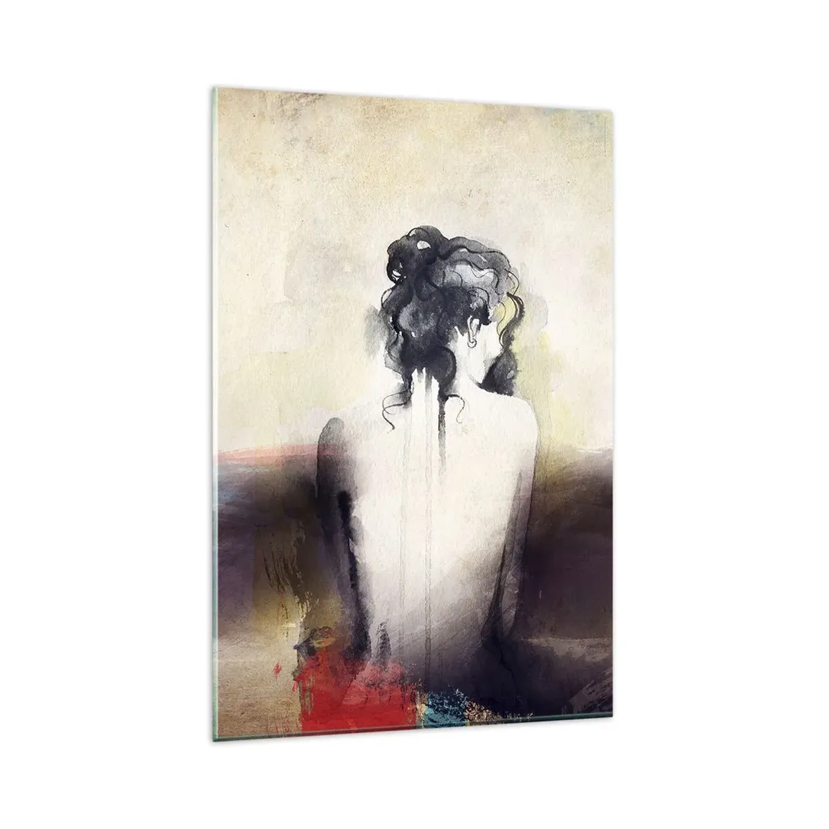 Obraz na skle - Jemné línie, oválne tvary - 80x120 cm