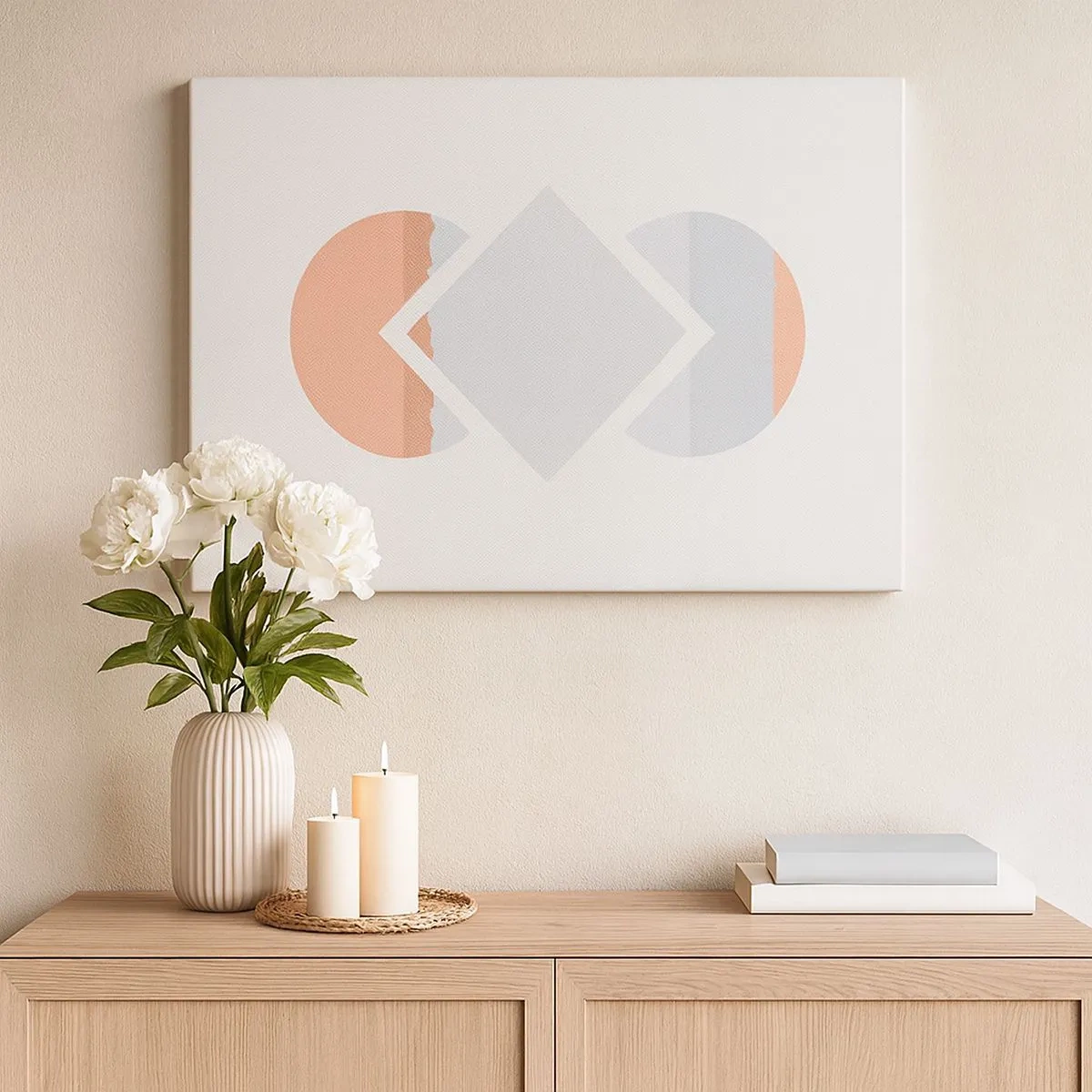 Obraz na plátne - Minimalistický obraz s geometrickými tvarmi - 70x50cm - Situácia je jasná - Moderná nástenná dekorácia do obývacej izby a spálne ARTTOR
