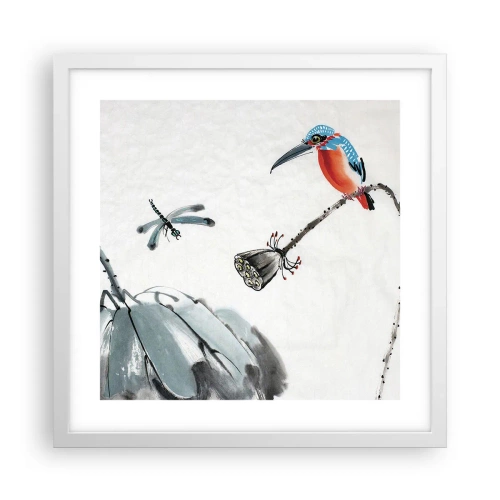 Plagát v bielom ráme - Život lúky - 40x40 cm