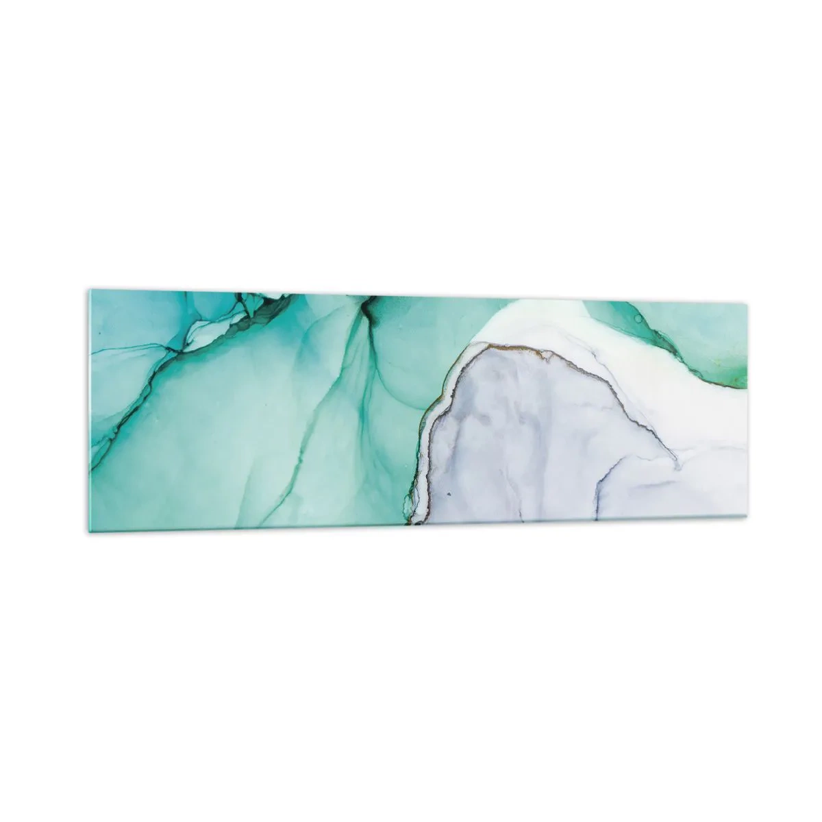 Obraz na skle - Štúdia v tyrkysovej - 160x50 cm