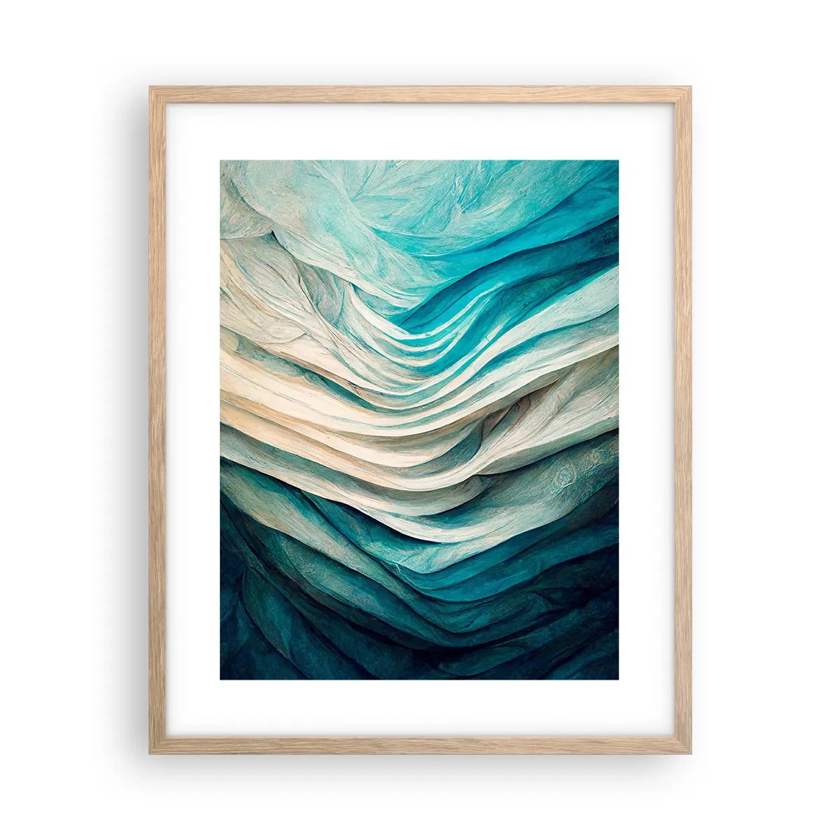 Plagát v ráme zo svetlého duba - Modrá neukojiteľnosť - 40x50 cm