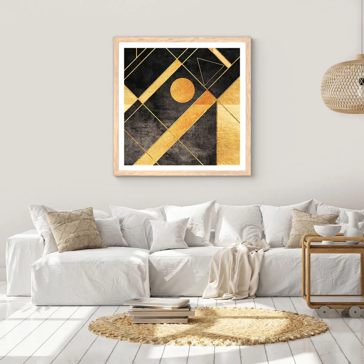 Plagát v ráme zo svetlého duba - Slnko púšte - 40x40 cm