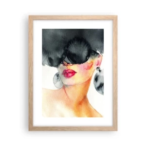 Plagát v ráme zo svetlého duba - Tajomstvo elegancie - 30x40 cm