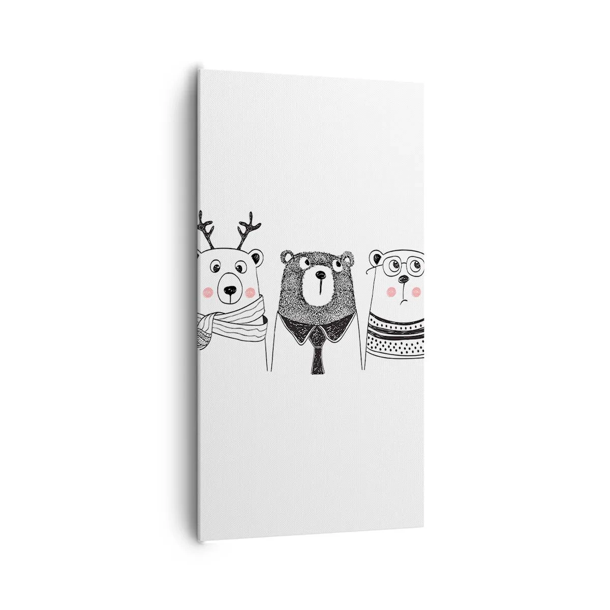 Obraz na plátne - Medveď, medvedík a macko - 65x120 cm